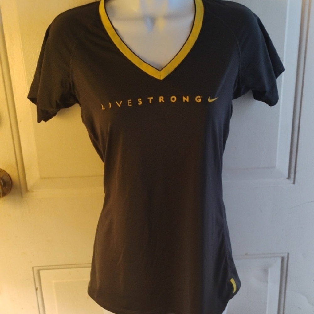 Nike Women's Black Tee with Yellow Accents